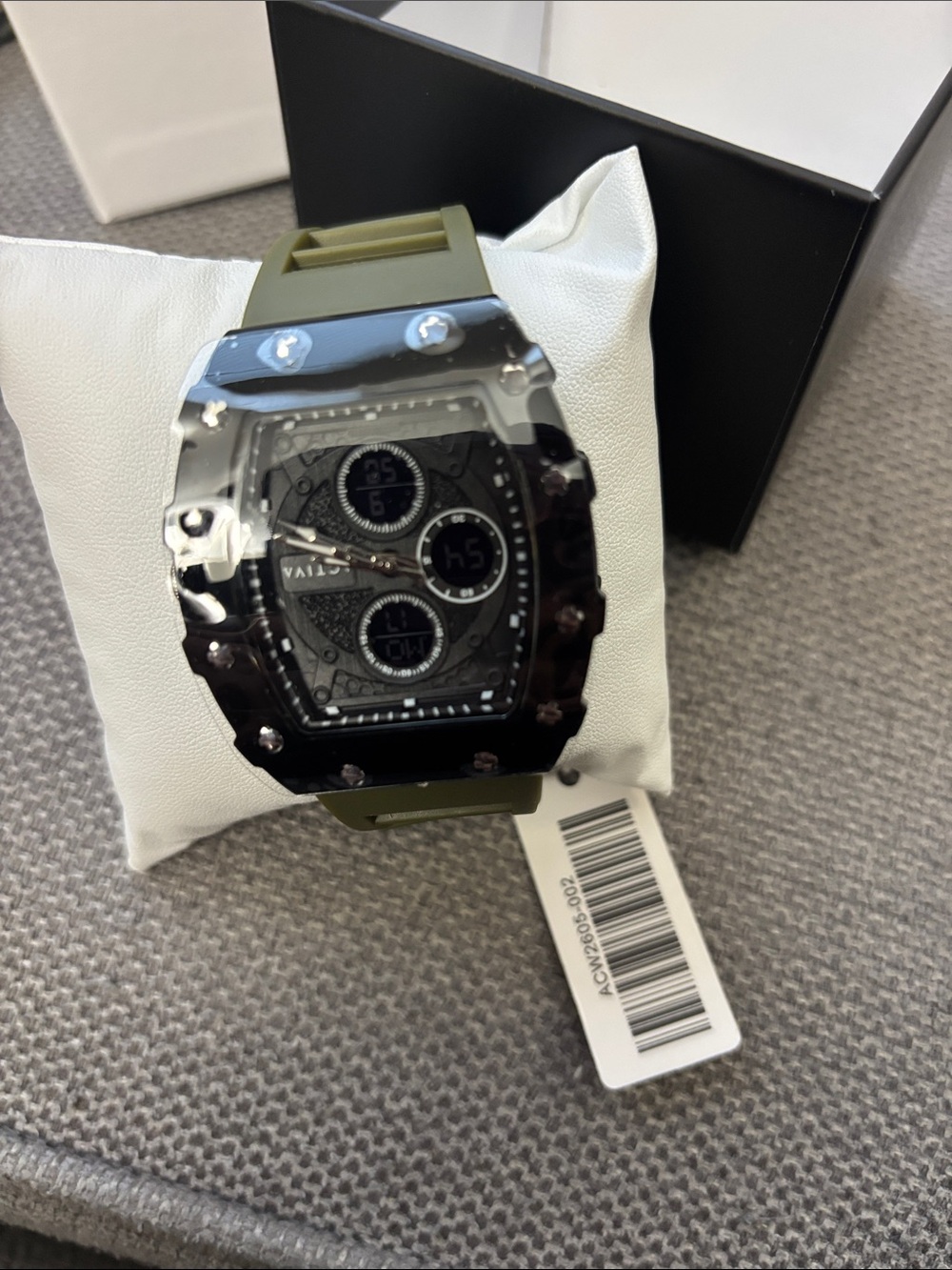 ACTIVA by Invicta Men's Olive Green Sport Watch with Black Dial and Rubber Strap
